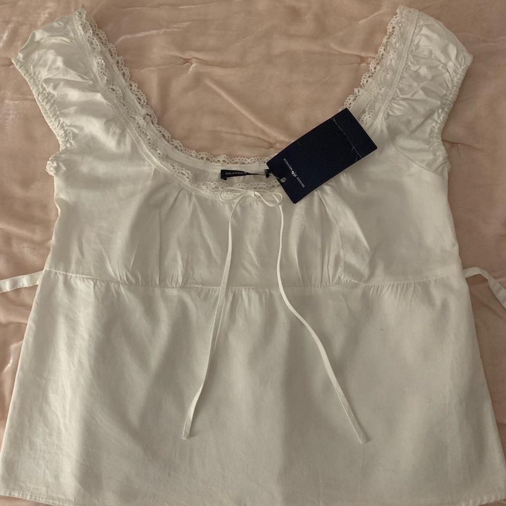 Brandy Melville Cream Lace Odette Blouse